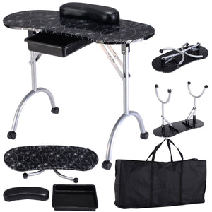 Portable Manicure Nail Table Station Desk Spa Beauty Salon Equipment