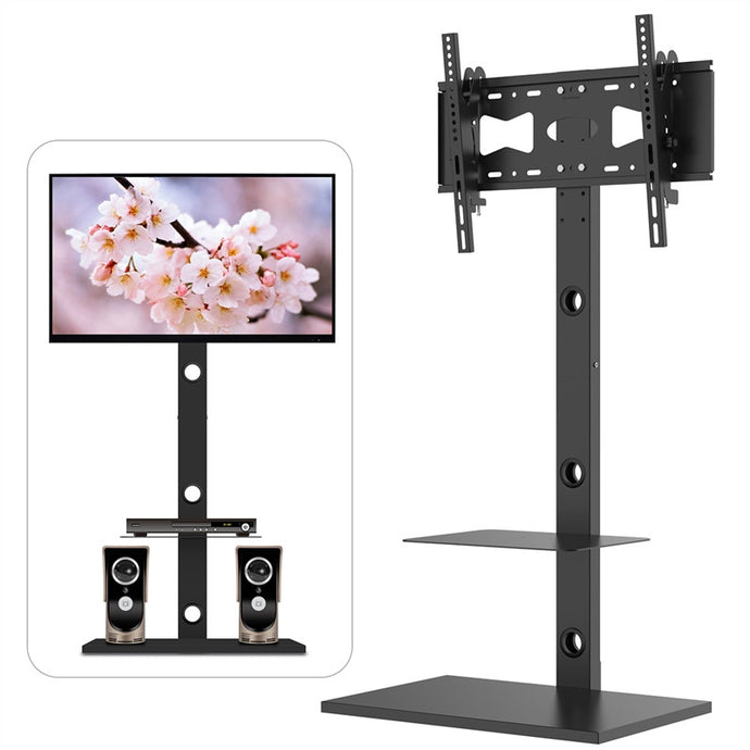 HOMEMAXS Adjustable Floor TV Stand Mount Bracket for 26 to 55 Inches LED /LCD /PDP TVs (Black)