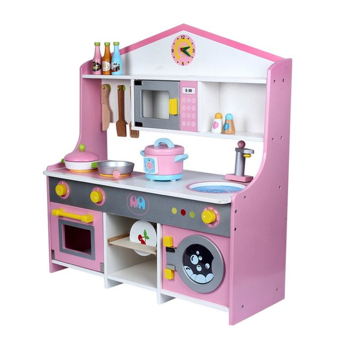 Japanese Style Children's Play House Cooking Toys Wooden Kitchen Stove Set