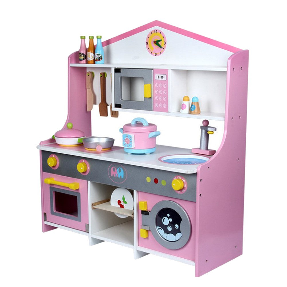 Japanese Style Children's Play House Cooking Toys Wooden Kitchen Stove Set